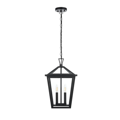 Elegant Lighting OD334H19 Frankford 2 Light 12" Wide Outdoor Pendant Black