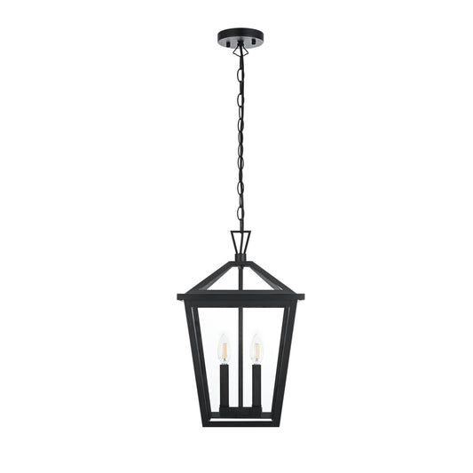 Elegant Lighting OD334H19 Frankford 2 Light 12" Wide Outdoor Pendant Black