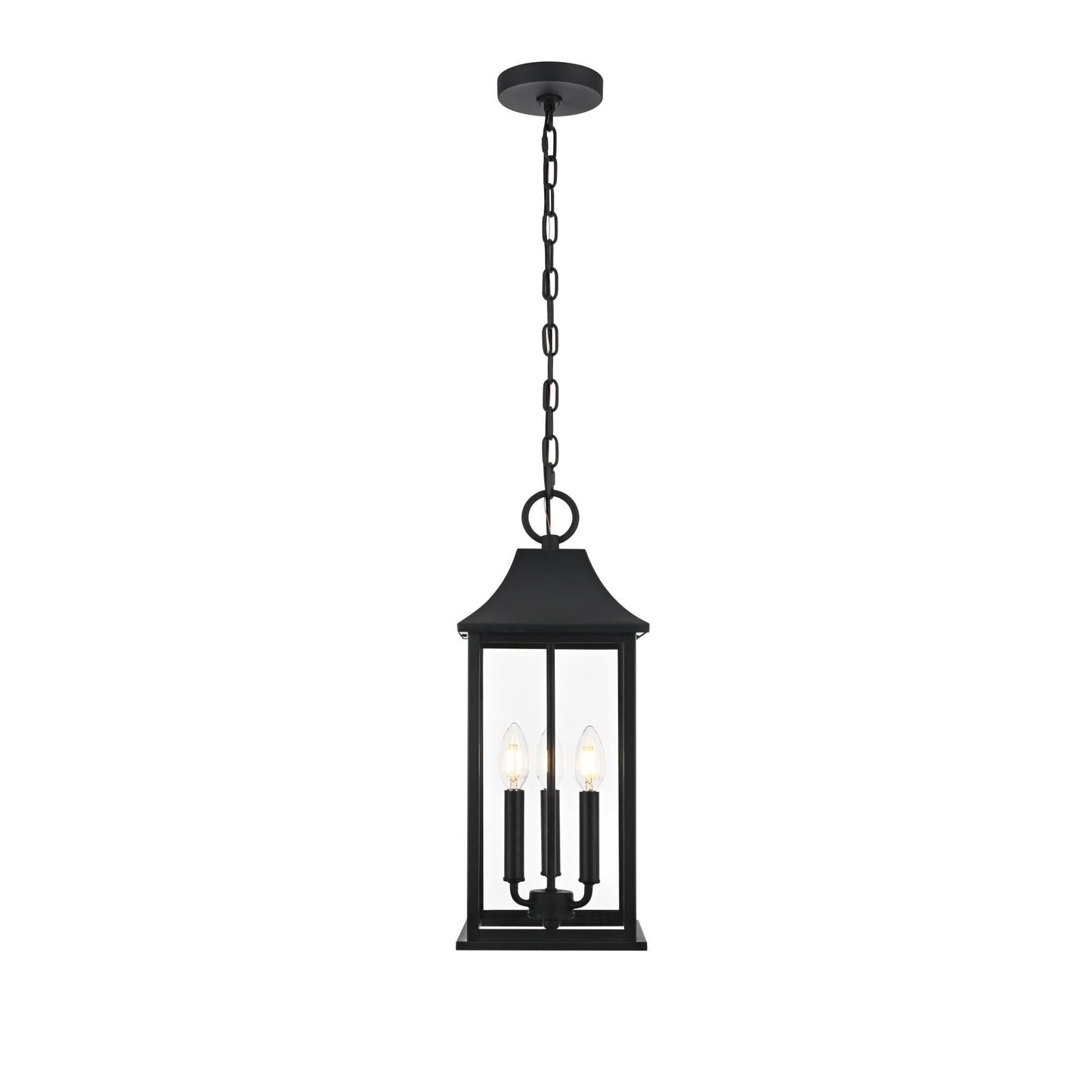 Elegant Lighting Shepard 8 X 20.5 Inch Outdoor Pendant in Black