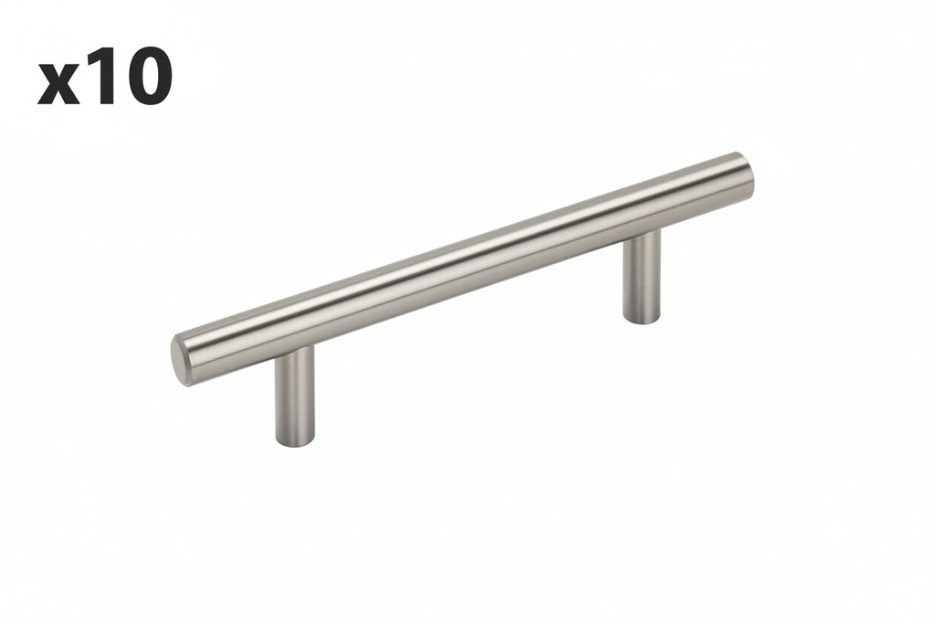 10 x Bar Pulls 3-3/4 in. (96mm) Center-to-Center Satin Nickel Bar Cabinet Pull