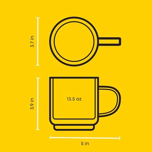 JoyJolt Haven Fluted Stackable Double Wall Glass Mugs, Set of 5 - Clear