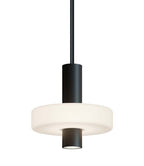 Sydney 21-Watt 1 Light Black Shaded Integrated LED Pendant Light with Frosted Glass Shade - *Lighting & Electrical