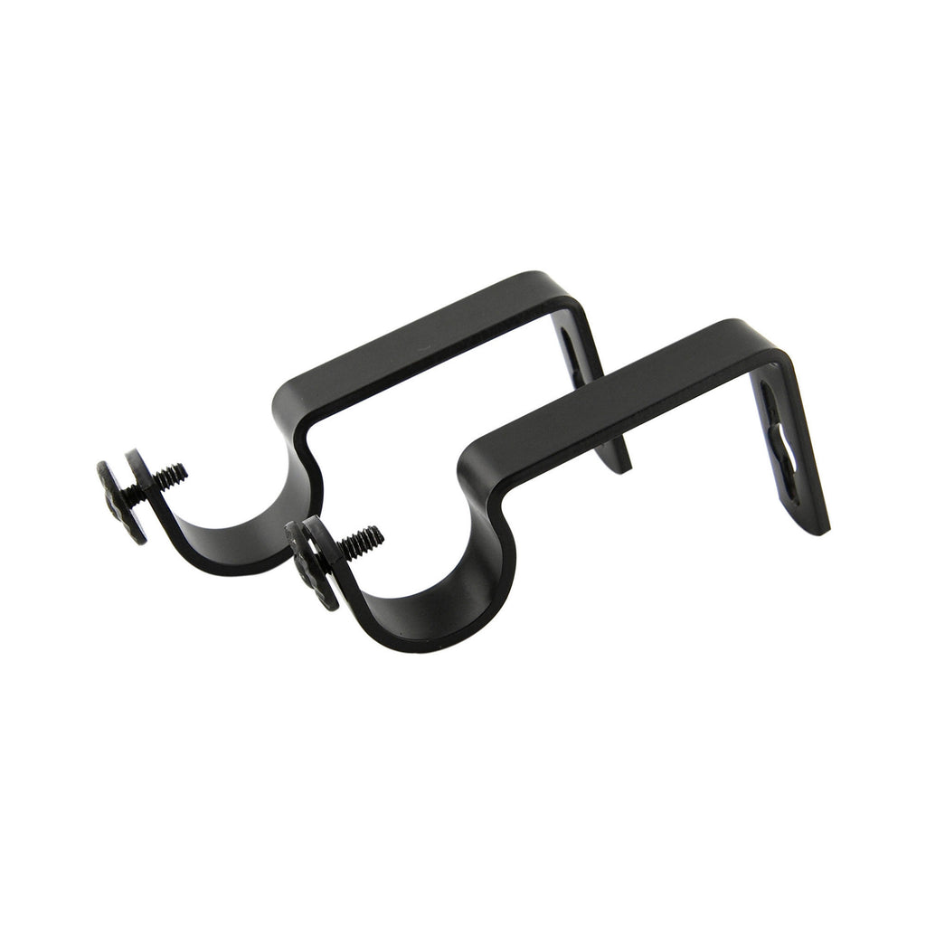 Rod Desyne Heavy Duty 1 inch Wall Bracket Single Pair, Black, 2 Piece