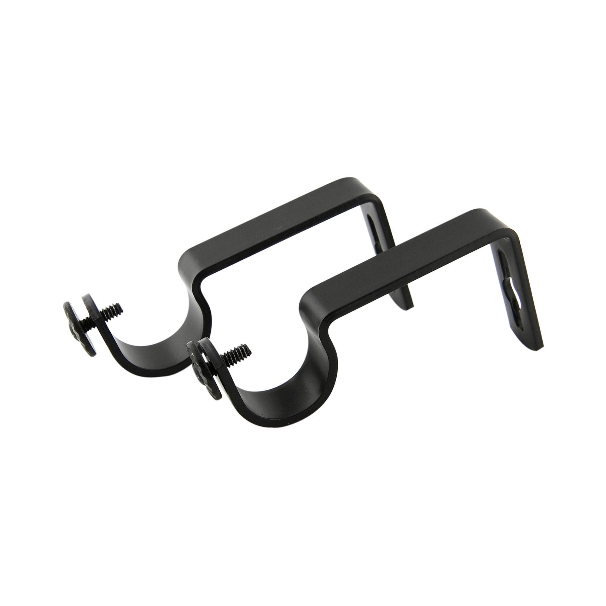 Rod Desyne Heavy Duty 1 inch Wall Bracket Single Pair, Black, 2 Piece