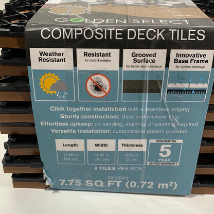 Golden Select Composite Deck Tiles 8 pack