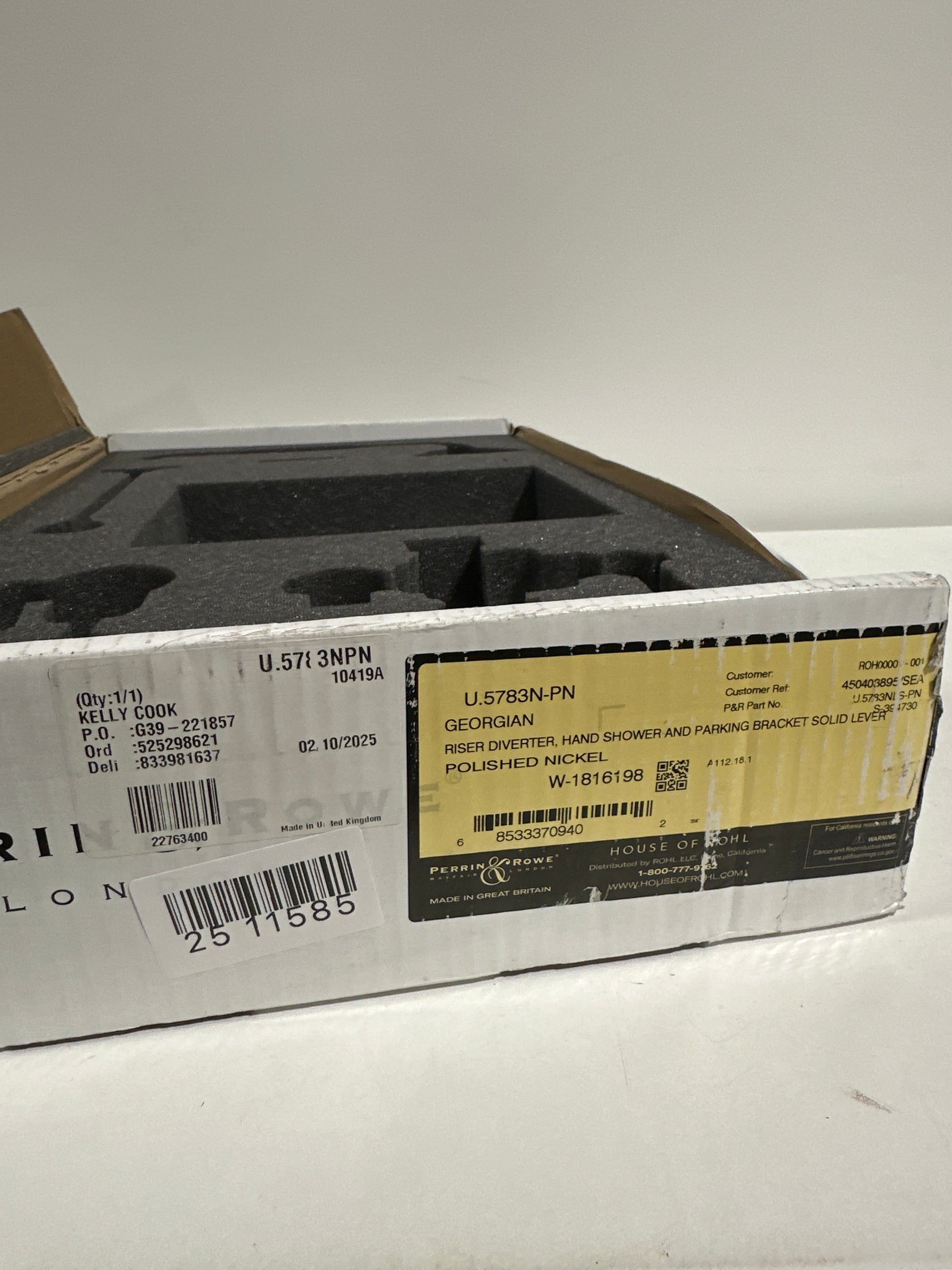 Perrin and Rowe U.5783N Georgian Era 1.8 GPM Single Function Hand Shower - Includes Hose and Riser Diverter Polished