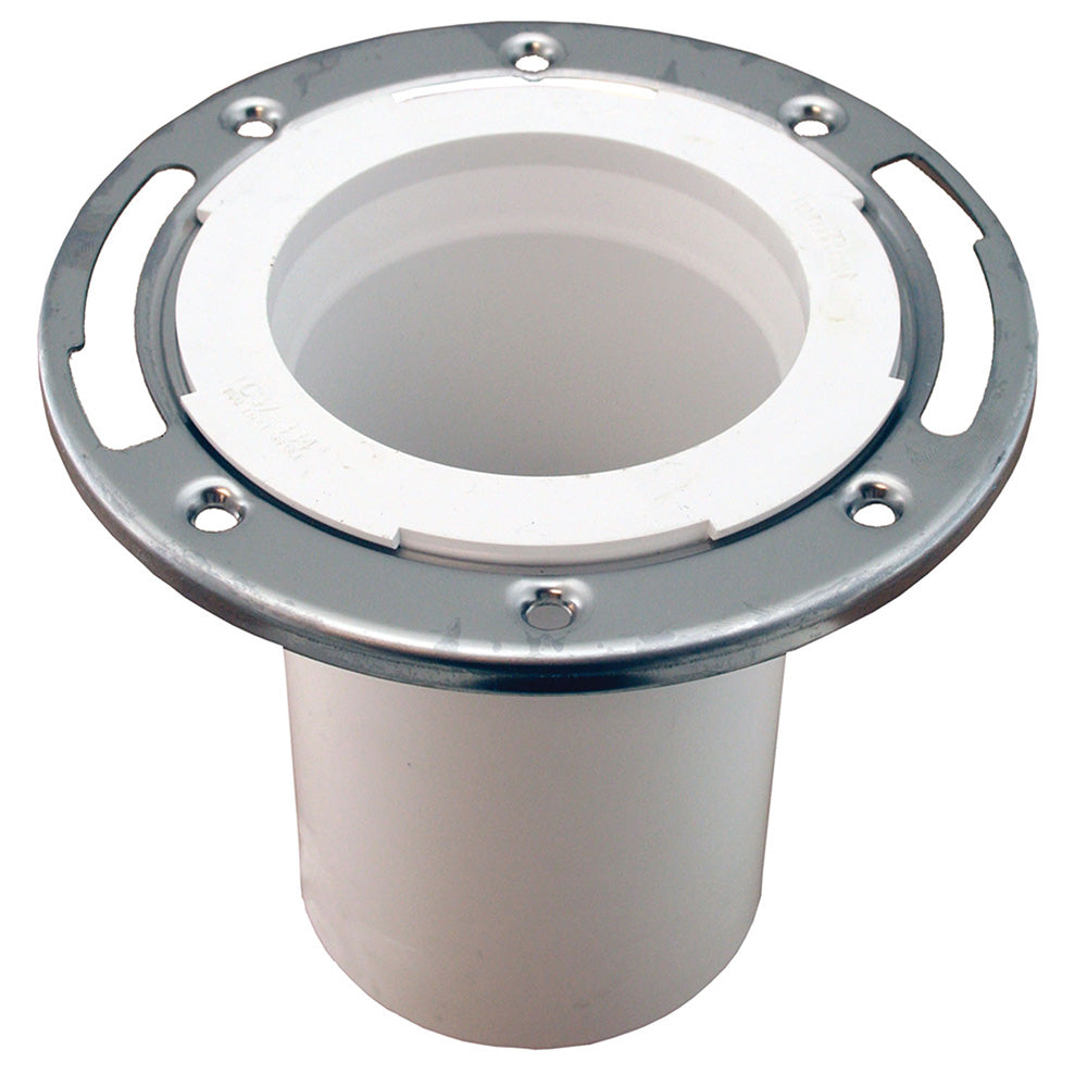 Jones Stephens 3 X 4 PVC Closet Flange W /SS Ring Less Knockout Model: C57334