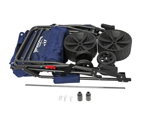 Ultimate Beach Cart with Balloon Wheels for Sand – Buggy Wagon with Big Wheels Insulated Cooler Bag Boogie Board &