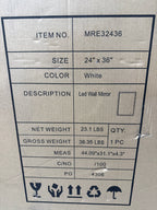 Elegant Decor Genesis 36x24 Rectangle Modern Aluminum LED Mirror in Silver - *Home Decor & Curtains