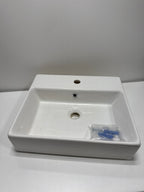 WS Bath Collections Quattro 50.01 Ceramic Above Counter/Wall Mount Rectangular Bathroom Sink, 19.5'' L x 16.5'' W x 5.5'' H, White