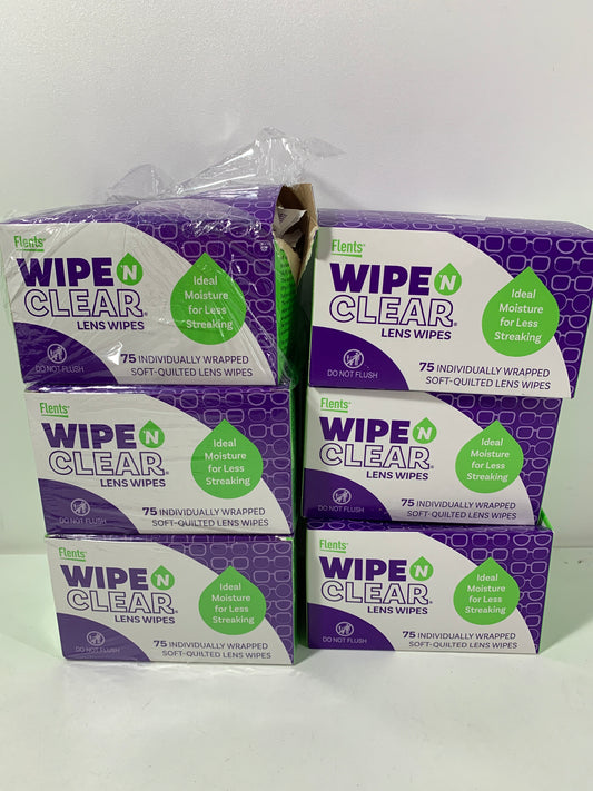 6 - Flents Wipe N Clear Lens Wipes 75 Count