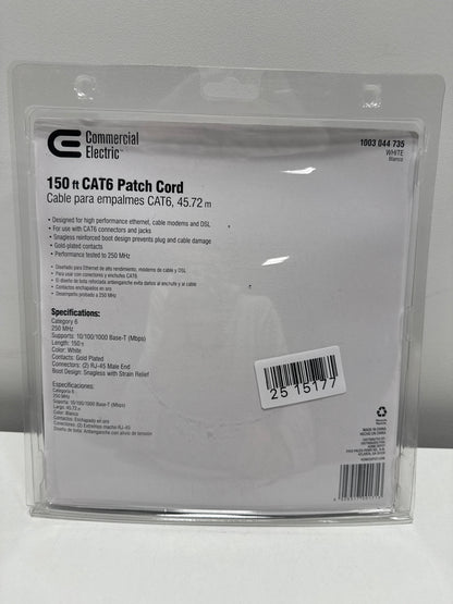 Commercial Electric - 150 ft. CAT6 Ethernet Cable in White
