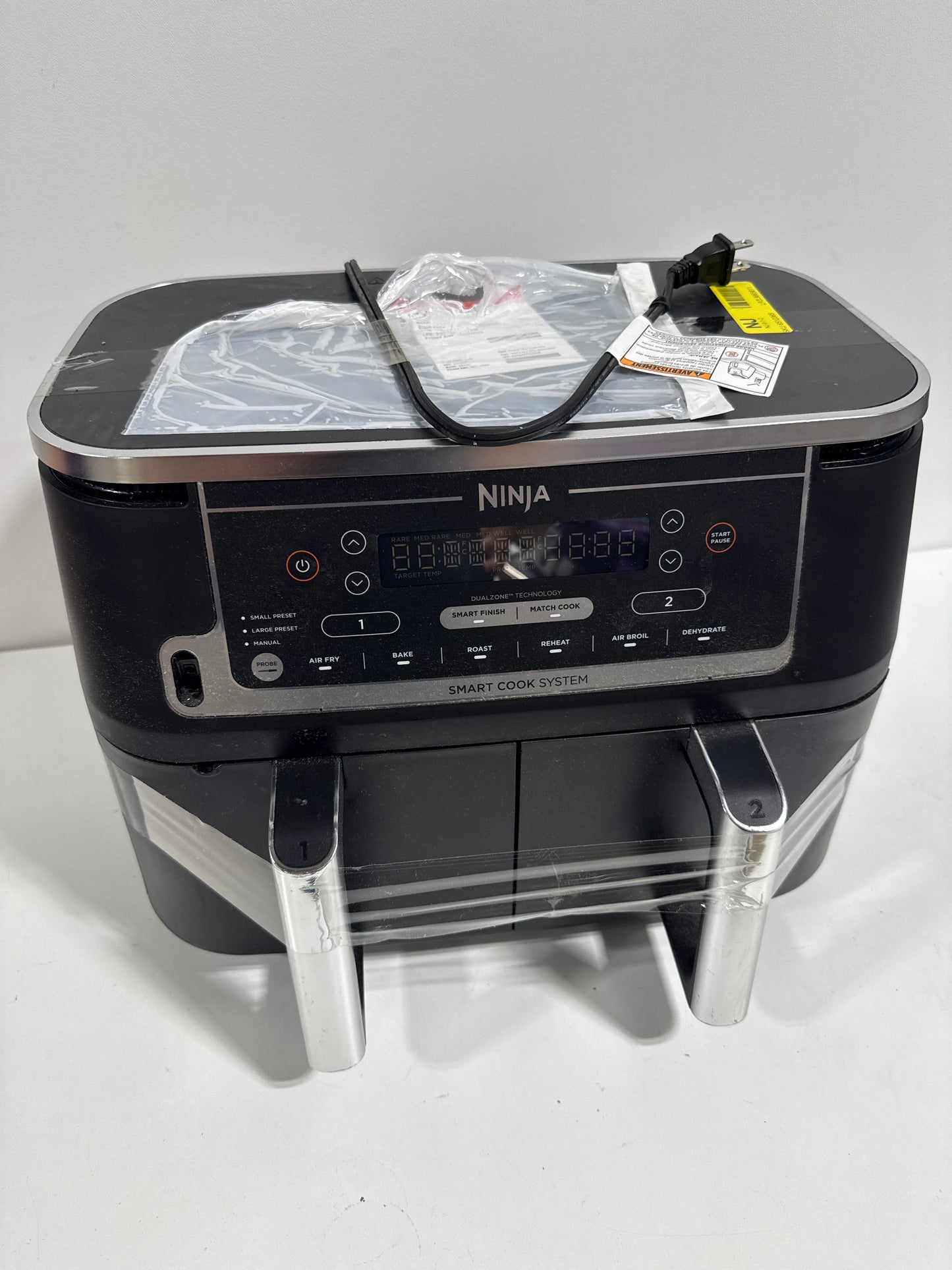Used See Desc Ninja DZ550 Foodi 10 Quart 6-in-1 DualZone Smart XL Air Fryer