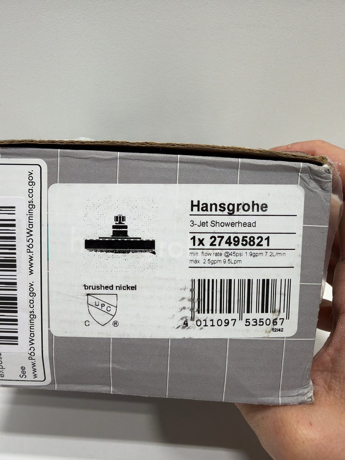 hansgrohe Raindance S 5-inch Showerhead Easy Install Modern 3-Spray RainAir, BalanceAir, Whirl Air Infusion with Airpower with QuickClean in Brushed Nickel, 27495821
