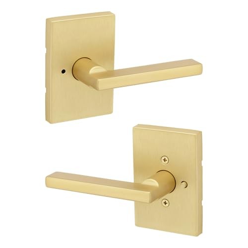 Kwikset 730Hflrct Halifax Privacy Door Lever Set - Brass