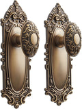 Signature Hardware 953547-DU Valma Solid Brass Dummy Set Door Knob Set Antique Brass