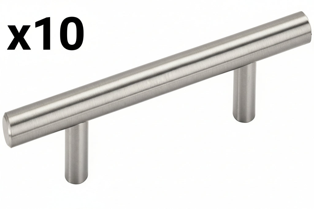 10 x Amerock Bar Pulls 3 in. (76mm) Center-to-Center Satin Nickel Bar Cabinet Pull