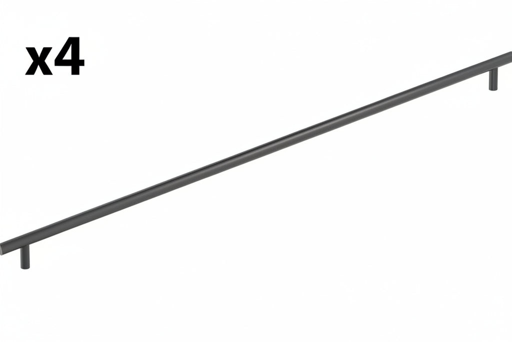 4 x Amerock Bar Pulls 30-1/4 Inch (768mm) Center-to-Center Matte Black Cabinet Pull
