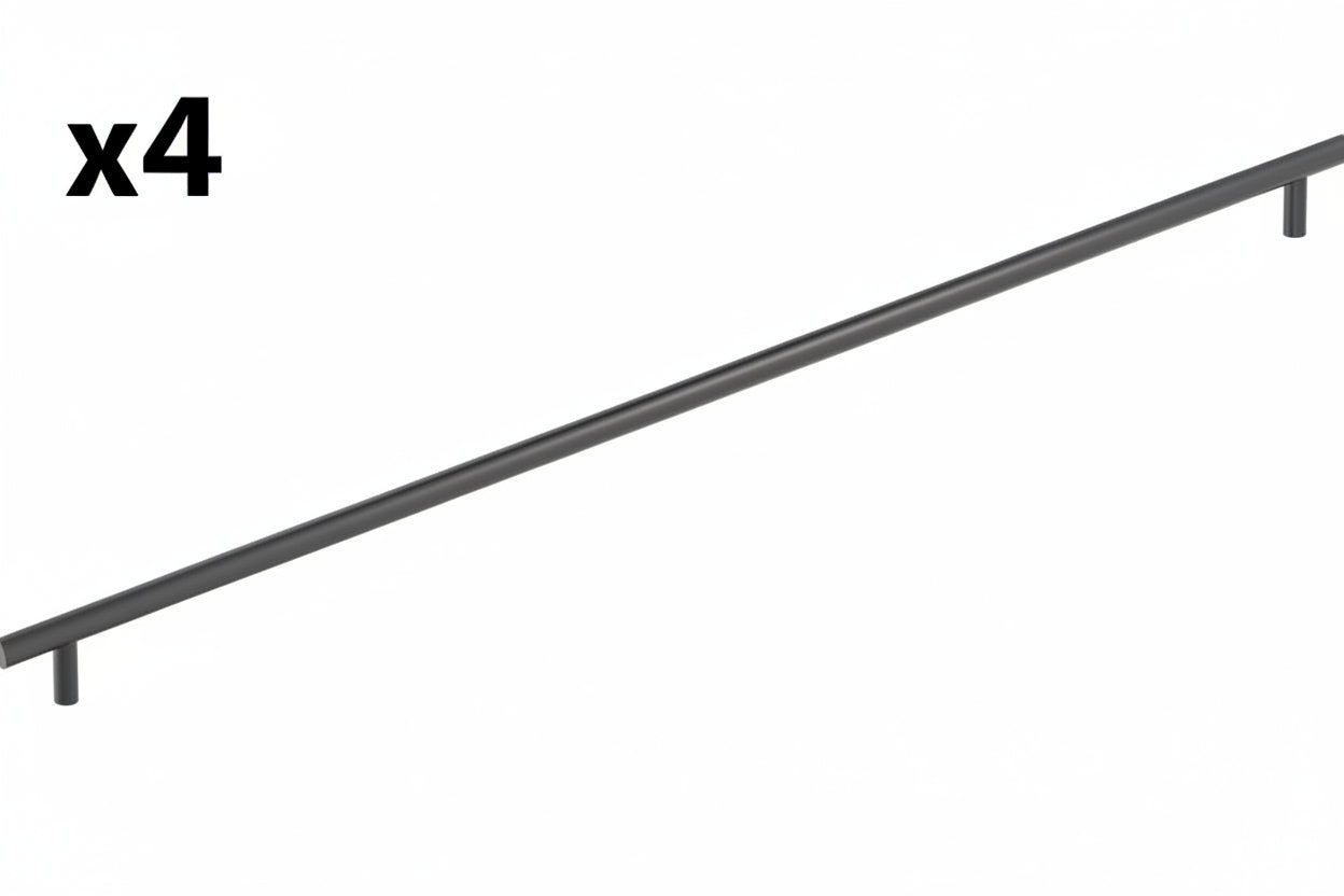 4 x Amerock Bar Pulls 30-1/4 Inch (768mm) Center-to-Center Matte Black Cabinet Pull