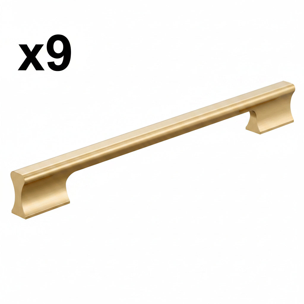 9 x Status 8-13/16 in. (224mm) Center-to-Center Champagne Bronze Bar Cabinet Pull
