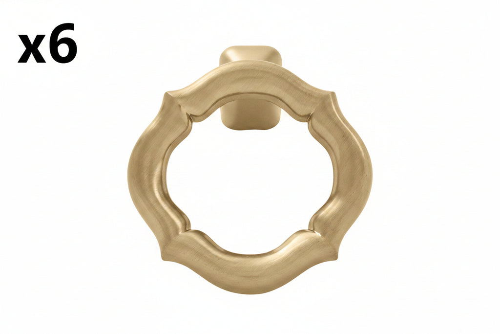 6 x Belwith Keeler B076180 Trellis 2" Designer Open Ring Pendant Cabinet / Drawer Knob Champagne Bronze