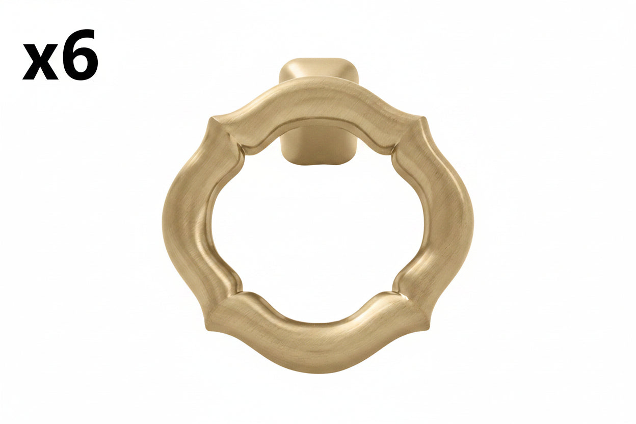 6 x Belwith Keeler B076180 Trellis 2" Designer Open Ring Pendant Cabinet / Drawer Knob Champagne Bronze