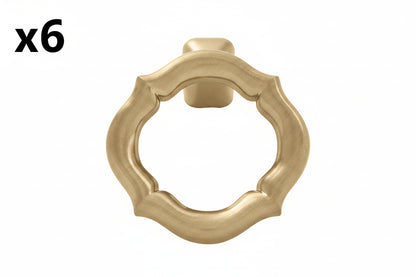 6 x Belwith Keeler B076180 Trellis 2" Designer Open Ring Pendant Cabinet / Drawer Knob Champagne Bronze