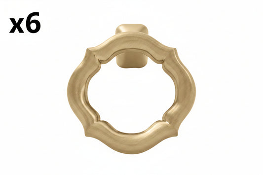 6 x Belwith Keeler B076180 Trellis 2" Designer Open Ring Pendant Cabinet / Drawer Knob Champagne Bronze