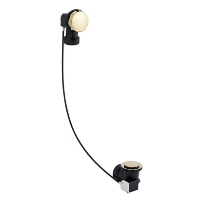 Signature Hardware 948044 ABS Cable Drain and Overflow for 17" - 22" Deep Alcove Tubs Polished Brass