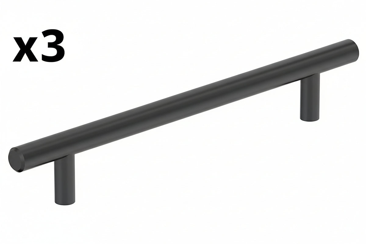 3 x Bar Pulls 6-5/16 in. (160mm) Center-to-Center Matte Black Bar Cabinet Pull - *Tools Hardware & Misc