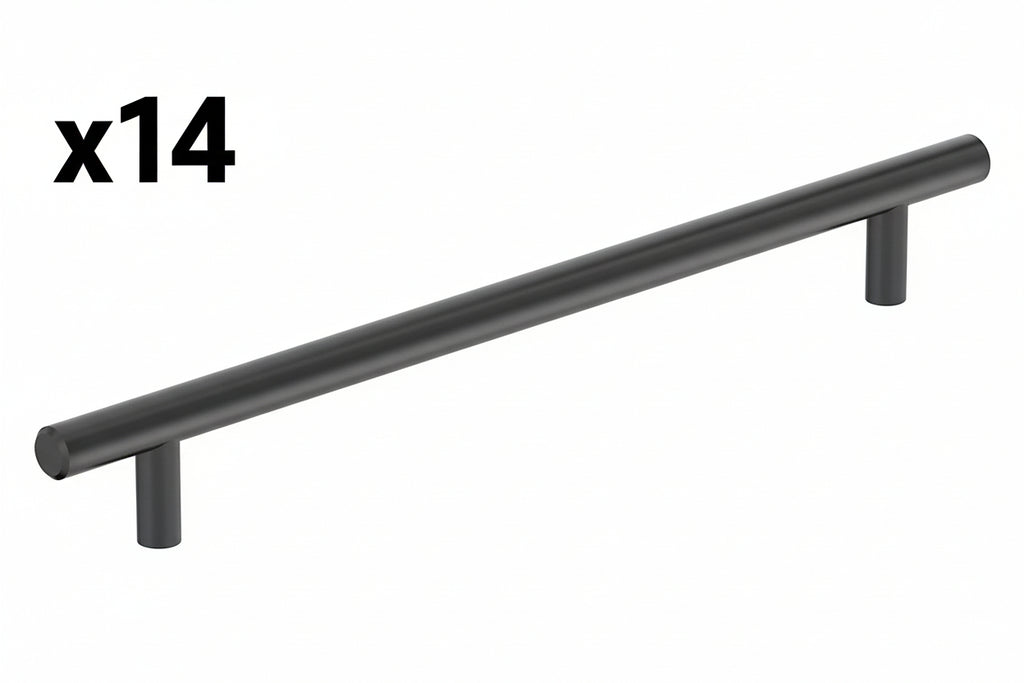 14 x Bar Pulls 8-13/16 Inch 224mm Center-to-Center Matte Black Cabinet Pull