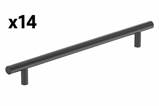 14 x Bar Pulls 8-13/16 Inch 224mm Center-to-Center Matte Black Cabinet Pull
