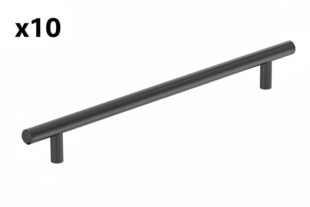 10 x Bar Pulls 8-13/16 in. (224mm) Center-to-Center Matte Black Bar Cabinet Pull