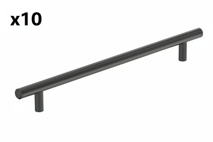 10 x Bar Pulls 8-13/16 in. (224mm) Center-to-Center Matte Black Bar Cabinet Pull