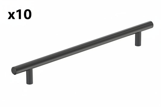 10 x Bar Pulls 8-13/16 in. (224mm) Center-to-Center Matte Black Bar Cabinet Pull