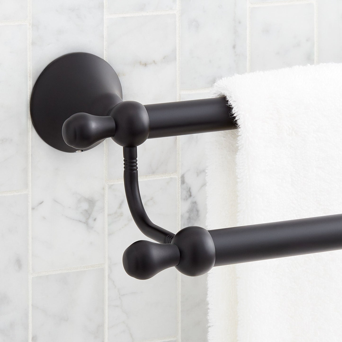 Signature Hardware 955107 Traditional 26-3/4" Towel Bar Matte Black