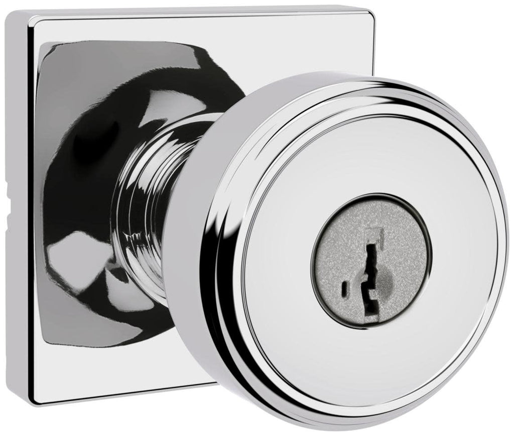 Kwikset 400Mnksqt-S Maven Single Cylinder Keyed Entry Lever Set - Chrome