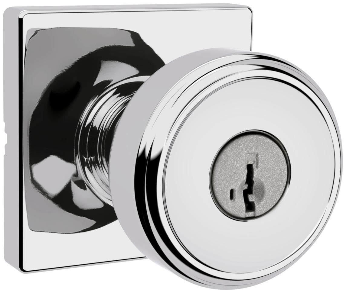 Kwikset 400Mnksqt-S Maven Single Cylinder Keyed Entry Lever Set - Chrome