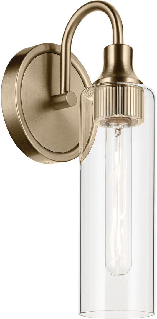 Kichler 55209 Kavi 13" Tall Bathroom Sconce with Clear Glass Shade Champagne Bronze