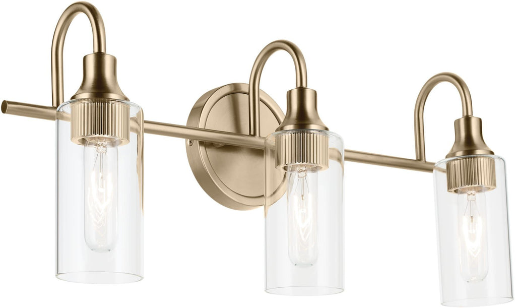 Kichler Kavi 3-Light Bathroom Vanity Light, Champagne Bronze