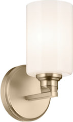 Kichler 55224 Gioe 10" Tall Bathroom Sconce with Opal Glass Shade Champagne Bronze Indoor Lighting Bathroom Fixtures Bathroom Sconce