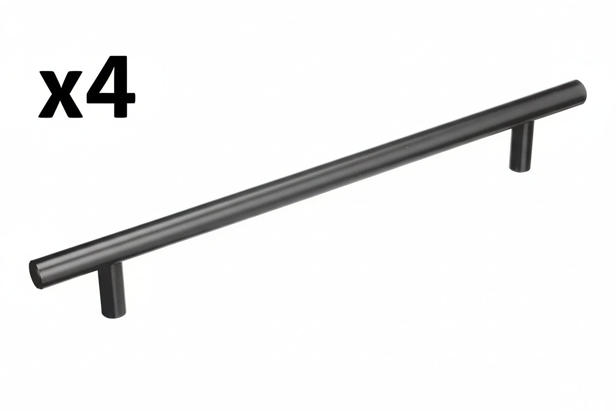 4 x Bar Pulls 7-9/16 Inch 192mm Center-to-Center Matte Black Cabinet Pull