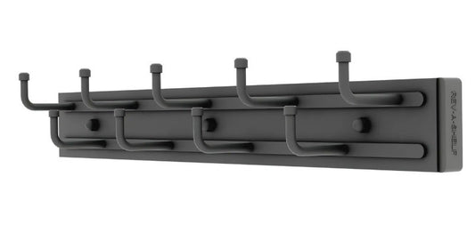 Rev-a-Shelf BRC-14 Classic Closet 14"W Pull Out Side Mount Sliding Belt Rack Organizer with 9 Hooks