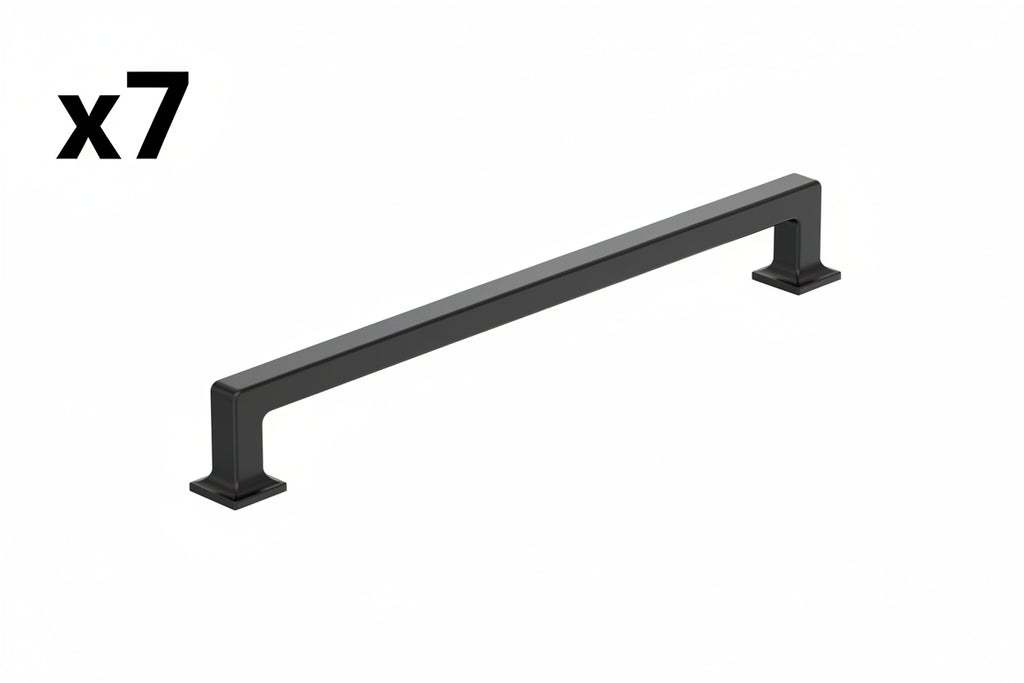 7 x Amerock Lintel 10-1/16 in. (256 Mm) Center-to-Center Matte Black Bar Cabinet Pull - *Tools Hardware & Misc