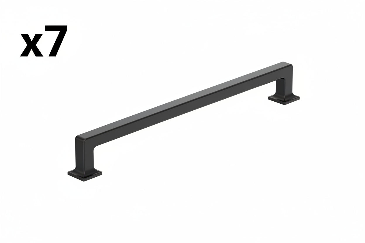 7 x Amerock Lintel 10-1/16 in. (256 Mm) Center-to-Center Matte Black Bar Cabinet Pull - *Tools Hardware & Misc