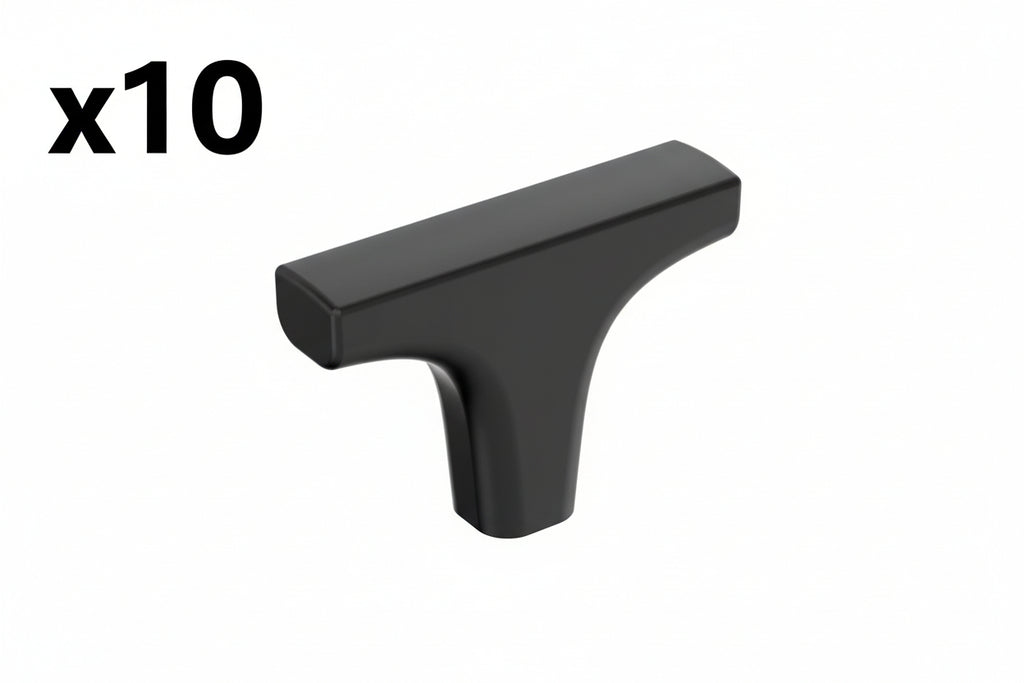 10 x Merced 2 in. (51mm) Length Matte Black Modern Bar Cabinet Knob
