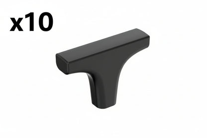10 x Merced 2 in. (51mm) Length Matte Black Modern Bar Cabinet Knob