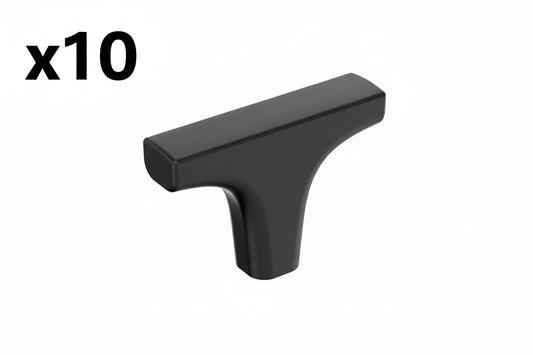 10 x Merced 2 in. (51mm) Length Matte Black Modern Bar Cabinet Knob