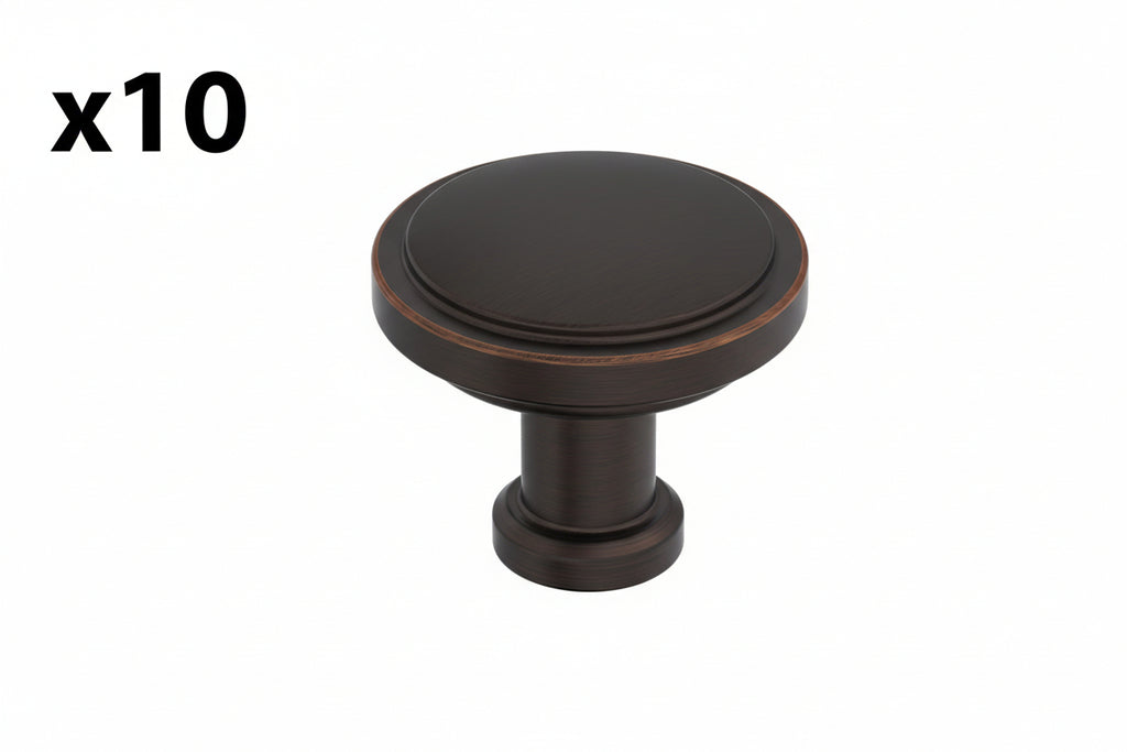 10 x Amerock Faircrest 1-1/4 Inch (32mm) Diameter Oil-Rubbed Bronze Cabinet Knob
