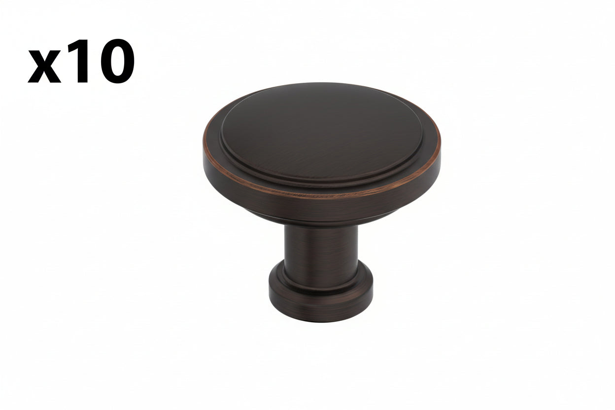 10 x Amerock Faircrest 1-1/4 Inch (32mm) Diameter Oil-Rubbed Bronze Cabinet Knob